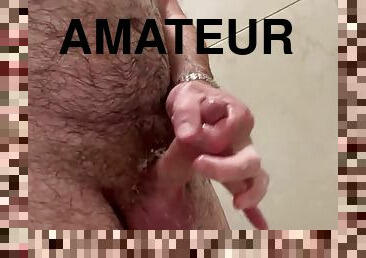 baignade, poilue, masturbation, amateur, ejaculation-sur-le-corps, gay, branlette, webcam, douche, solo