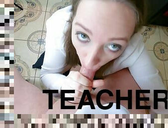 Professional Art Teacher Fucks Hard And Deep Student Girl In Mouth During Private Lesson