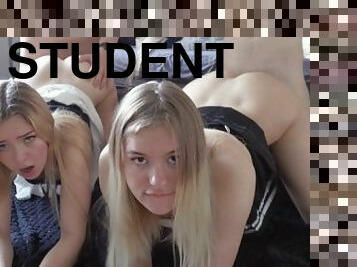 Blondes students fucking in Foursome After College - MiraDavid x Lis Evans