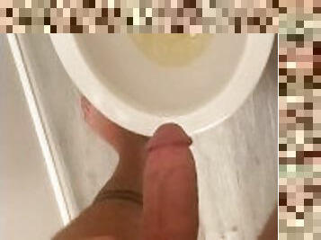 Pissing with a hard dick