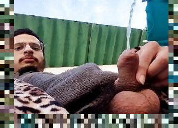 Short compilation of myself using my cock outdoor to piss off