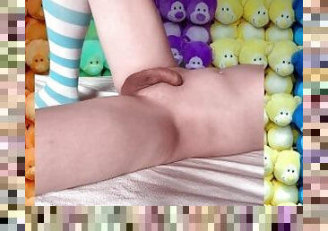 Femboy pussy play with handsfree toy
