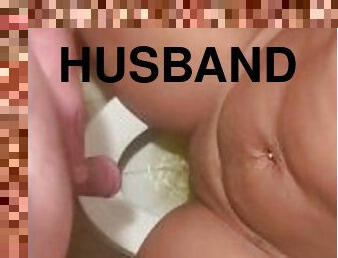 Husband and Wife Desperately Pee Together