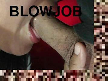 Intense close up blowjob with massive cum in hot babes mouth - DINAHOME