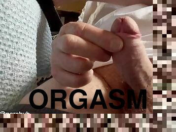 énorme, orgasme, amateur, ejaculation-sur-le-corps, point-de-vue, ejaculation, solo, lait, bite