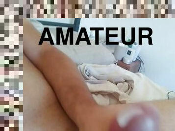 masturbation, amateur, ejaculation-sur-le-corps, énorme-bite, branlette, française, solo, réalité, bite