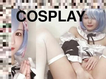 Re:Zero Rem cosplay masturbation.