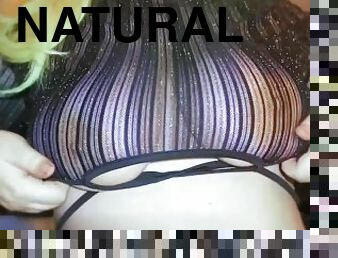 All Natural Tits In Mesh Shirt