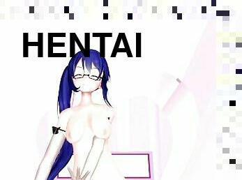 gafas, anime, hentai, 3d