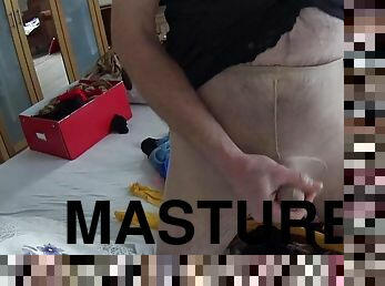 mastürbasyon-masturbation, yaşlı, külotlu-çorap, ibne, daha-yaşlı, tek-kişilik, felemenkçe, naylon