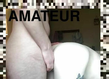 levrette, orgasme, amateur, milf, ados, couple, brunette, tatouage, dure, petits-seins