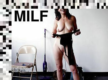 røv, store-patter, udendørs, milf, solo, brunette, g-streng