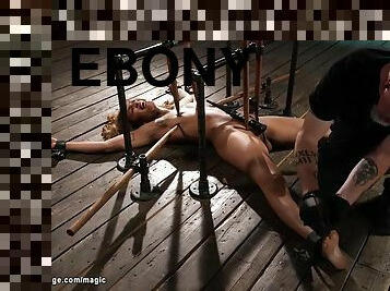 gammel, ebony, interracial, leke, hardcore, bdsm, slave, bound, ung-18, eldre-older