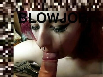 He ruined my make up with his Thick Cock! Goth Teen Gagging!