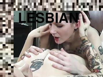 Scissoring Lesbians Slap And Suck Big Tits