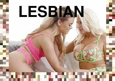 gros-nichons, chatte-pussy, lesbienne, blonde