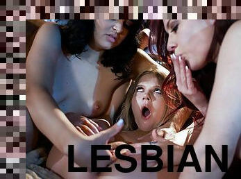 Leda Lotharia, Coco Lovelock and Jessica Ryan make love in the living room