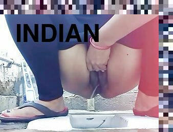 Indian Bhabhi Gets Hot While Pissing As She Does Dirty Talking In Telugu