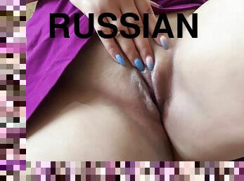 Russian Milf In White Panties Masturbates Pussy