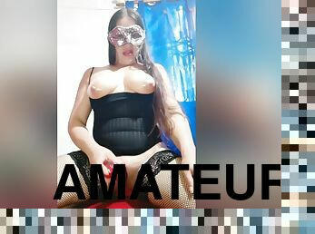 teta-grande, masturbação, amador, mulher-madura, brinquedo, latina, meias, webcam, sozinho, morena