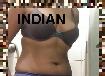 Beautiful Sexy Indian Girl Striptease Show In Bathroom Video