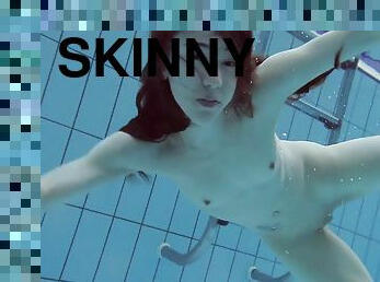 Skinny Nudist Enjoy Nude Swimming And Being Horny