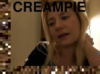 smal, amatör, creampie, pov, blond, små-bröst