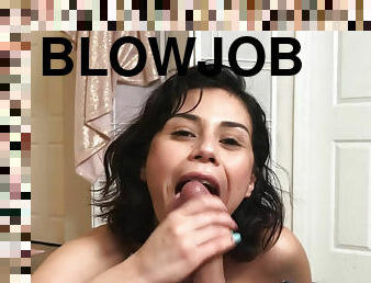 POV blowjob from cute latina Penelope Reed
