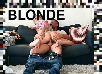 mamma, blond, pojkvän, vit