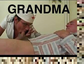 pai, avó, enfermeira, avózinha, fudendo, avô-grandpa, hospital