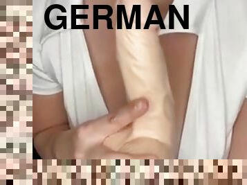 Sucking and dildo fucking - German slut with big natural tits