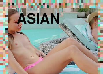 asiatique, gros-nichons, chatte-pussy, latina, blonde, piscine, humide, réalité, petits-seins