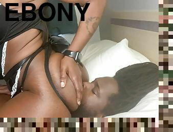 Ebony sexy face riding until she cums