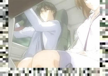 Romantic Anime Sex in the Car - Cute Teen Rides Cock