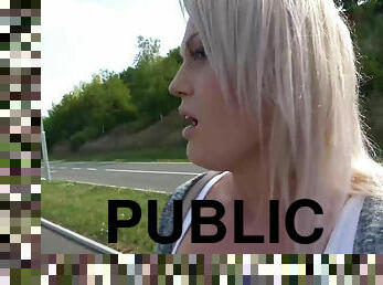 Amazing Angella Luxxx earns quick cash in public