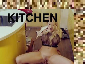 Angel Wicky gets fucked hard in the kitchen