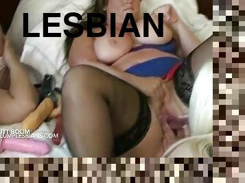 cul, lesbienne, gangbang, bout-a-bout