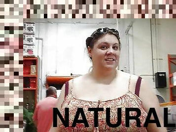 BBW Big Natural Tits Around Town!