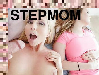 Pervy stepmom sneakily fucks bigcock