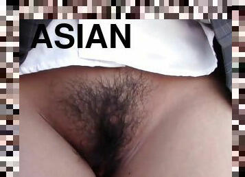 asian schoolgirl shows her bush