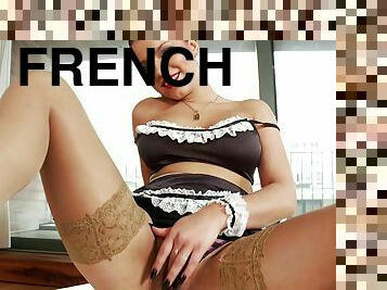 french maid takes black penis in booty - angel rivas