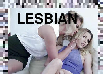 hot blonde first lesbian sex