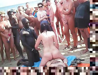 Group Fucking Love Making On The Beach - Gangbang