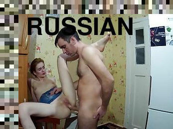 Russian wife gets properly dicked in the kitchen
