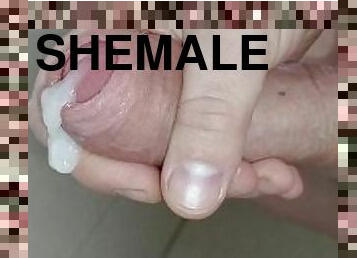 Beautiful Shemale. Big Dick 19cm. penis pump