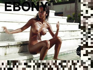 Stunning fit ebony model - softcore erotic session
