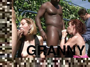 Granny Group Sex Outdoor - Interracial Porn