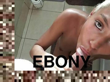 Ebony short haired teen POV sex