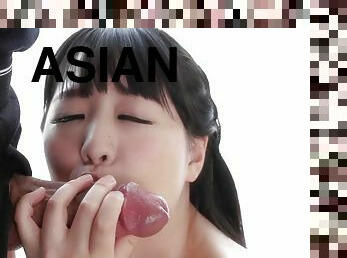 Asian spinner Yuka Shirayuki kisses my huge hard dick