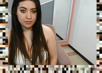 Nice amateur brunette on webcam show